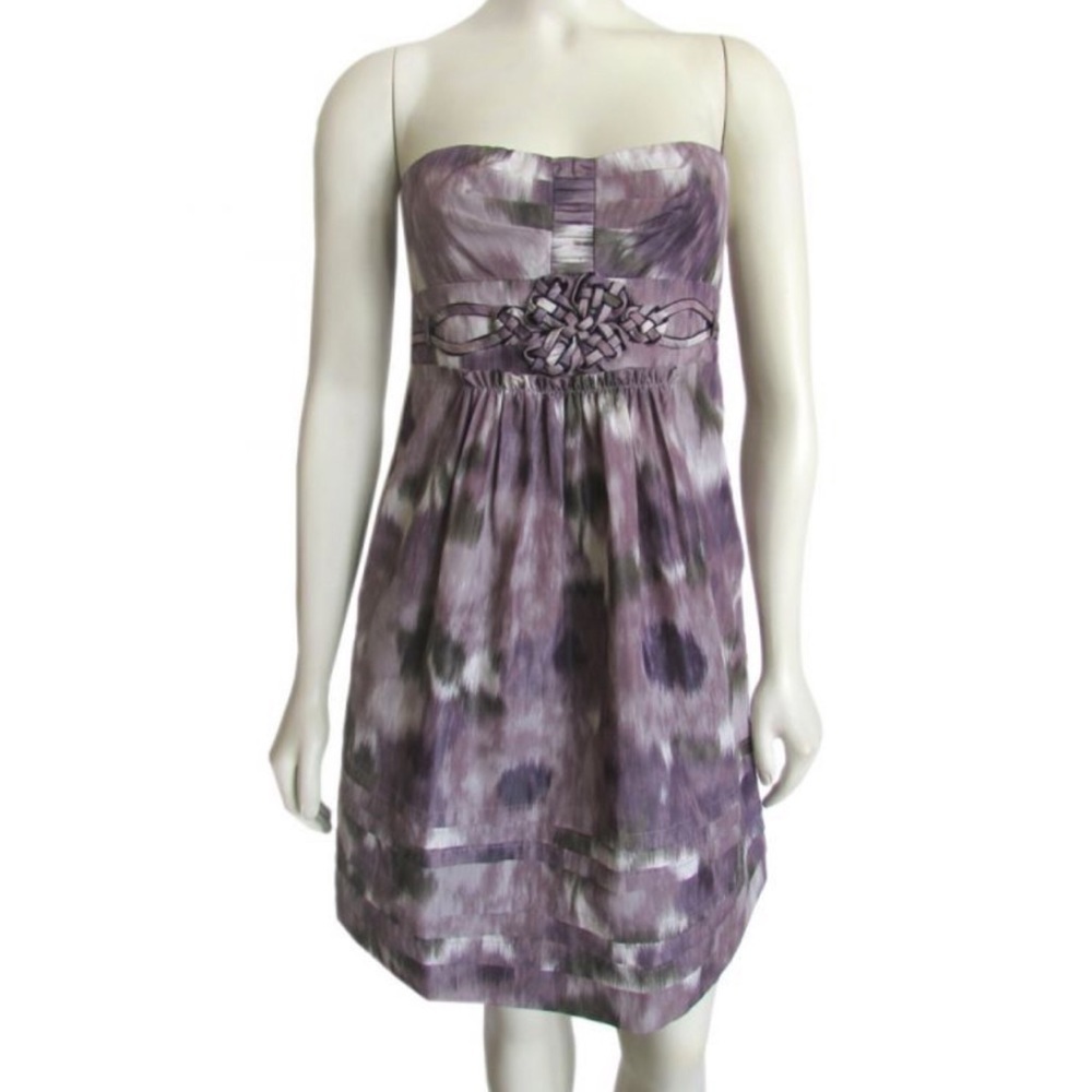 BCBGMAXAZRIA strapless print dress